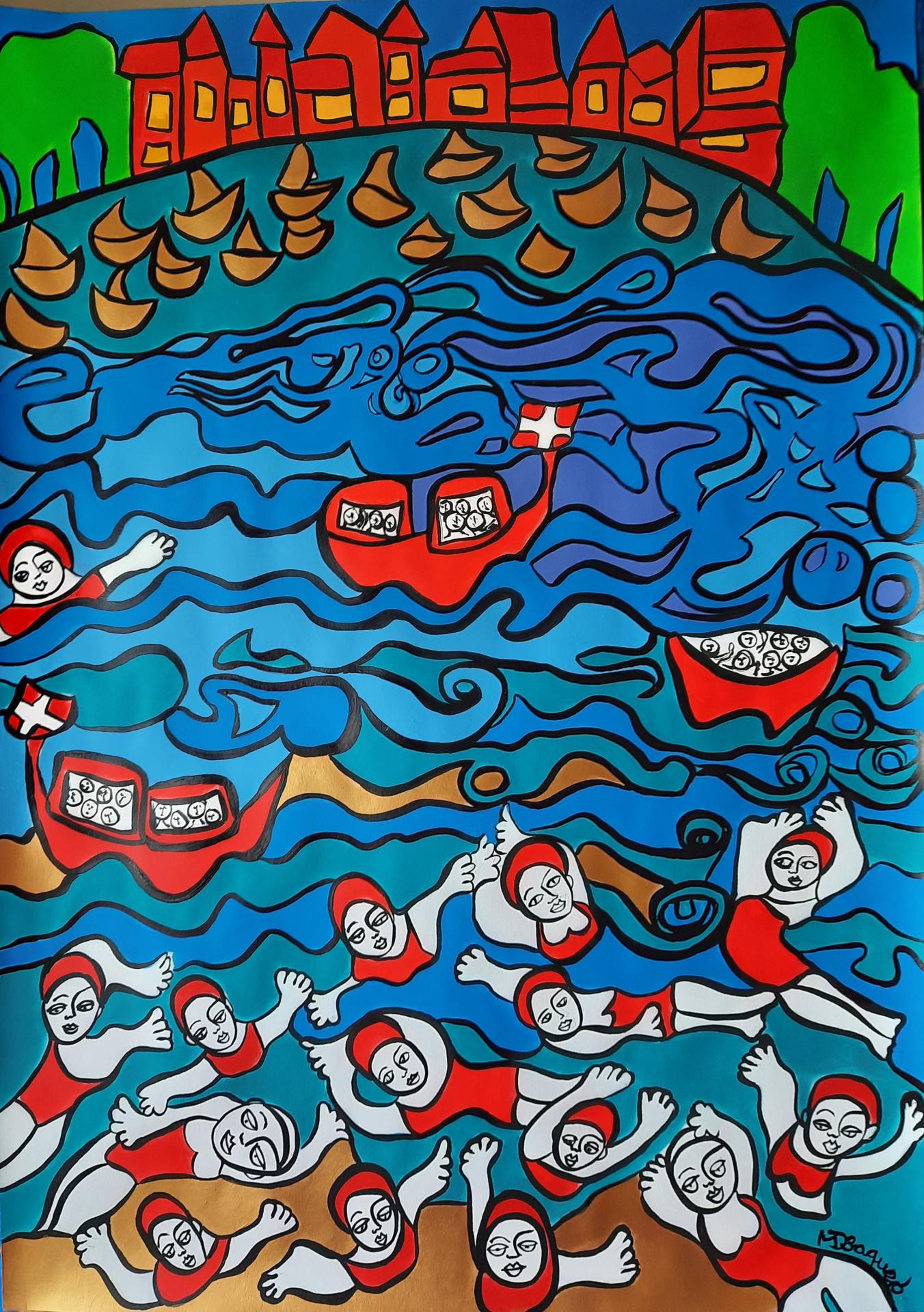 2025 traversee du lac papier 50 x 70 cm 3